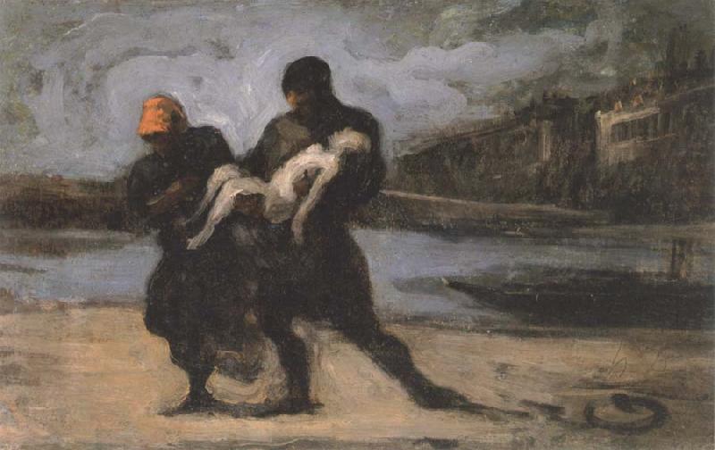Honore Daumier the rescue oil painting image
